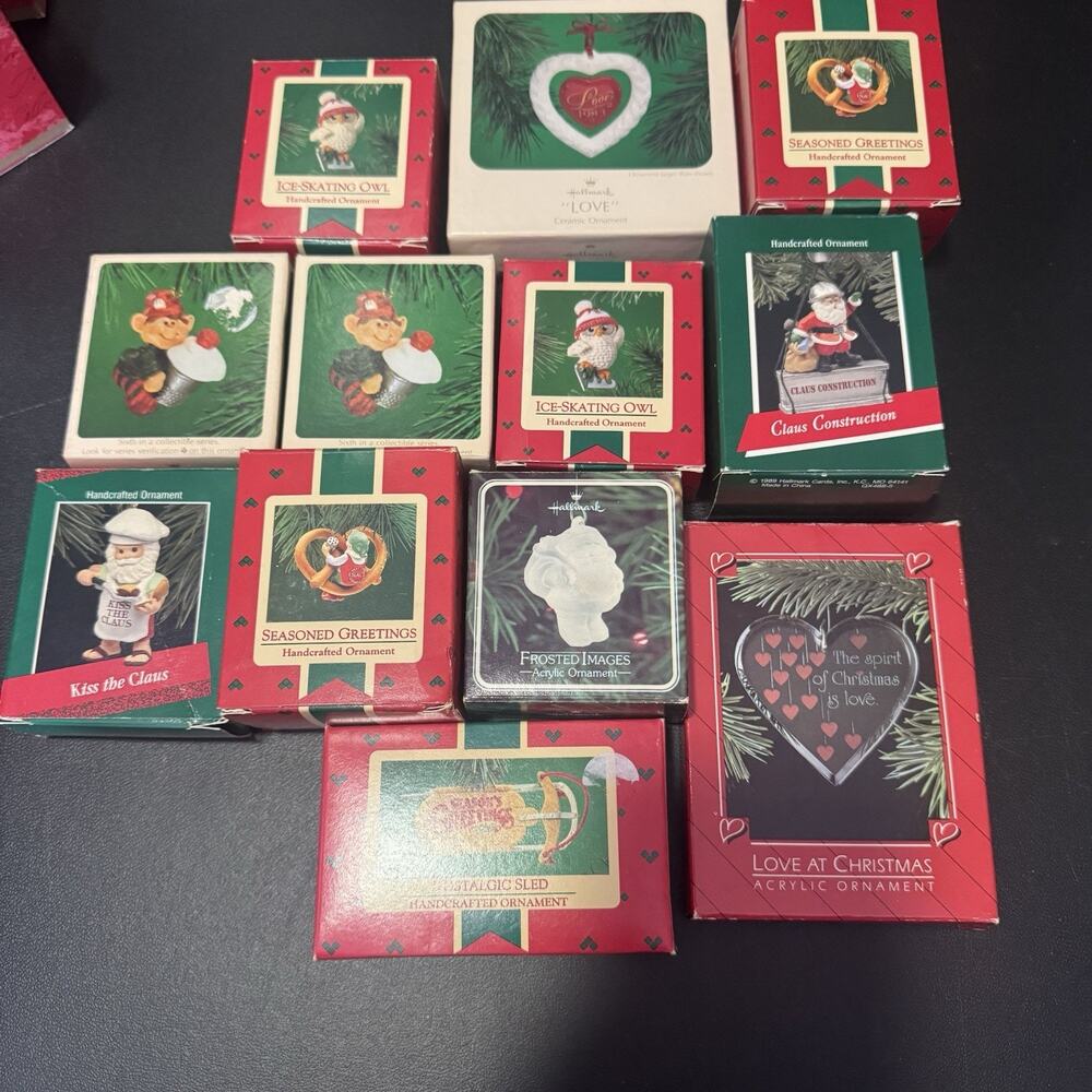 Vintage 80's Hallmark Keepsake Christmas Ornaments w/ Boxes Lot of 12